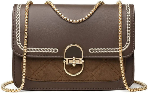 Chocolate Brown Chain Sling Bag — Elegant Mini Shoulder Purse
