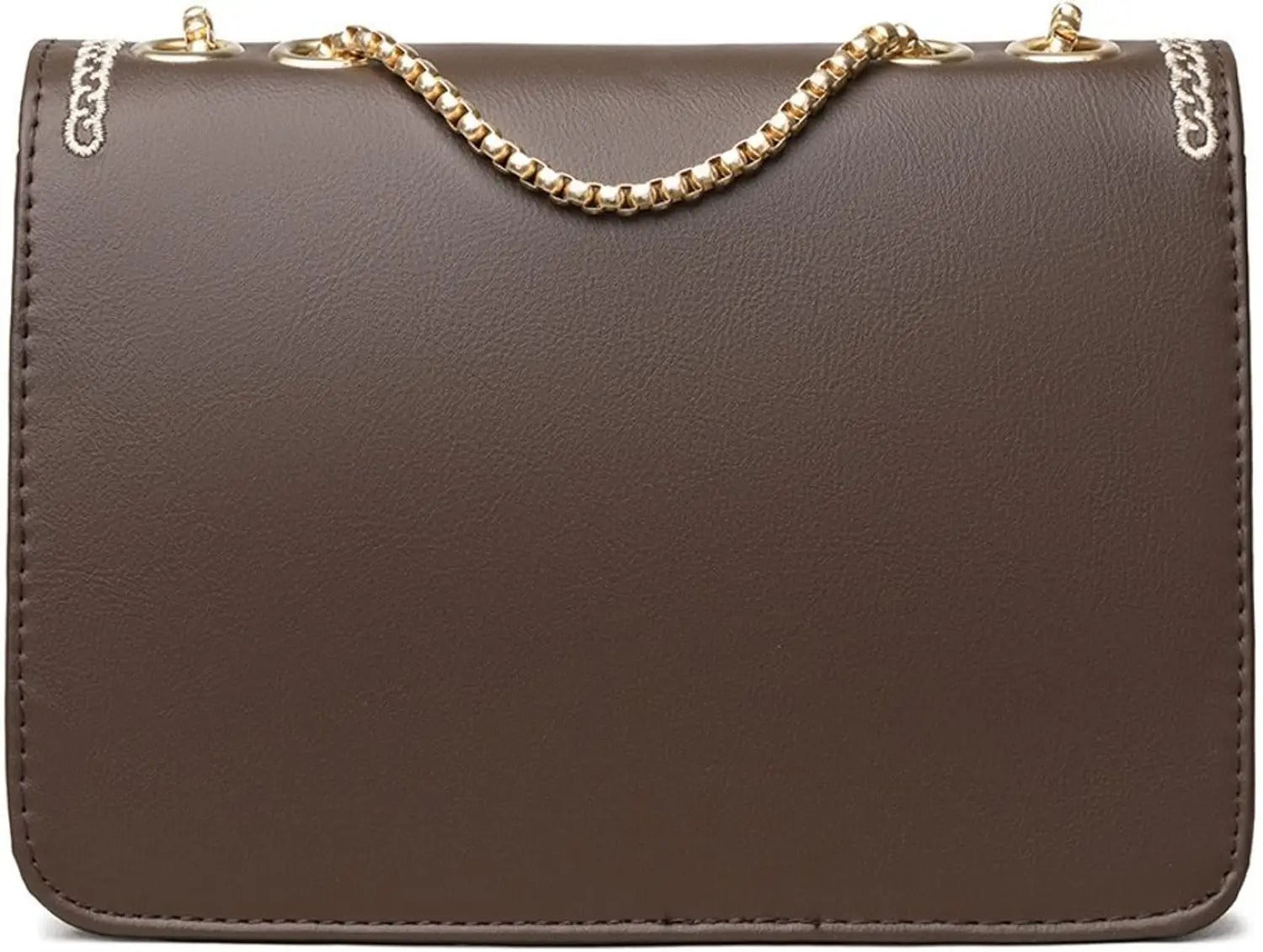 Chocolate Brown Chain Sling Bag — Elegant Mini Shoulder Purse