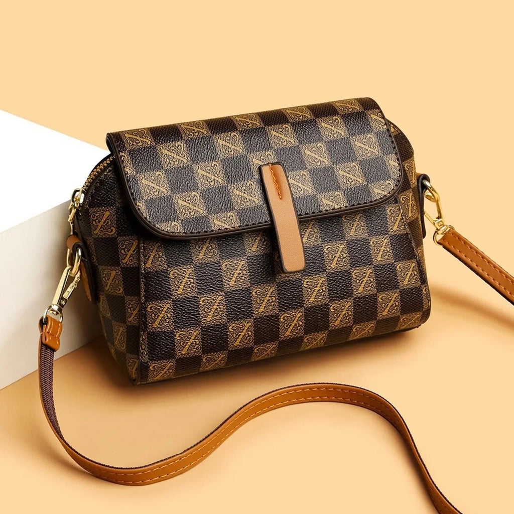 Monogram Check Crossbody Sling Bag — Stylish Everyday Mini Purse
