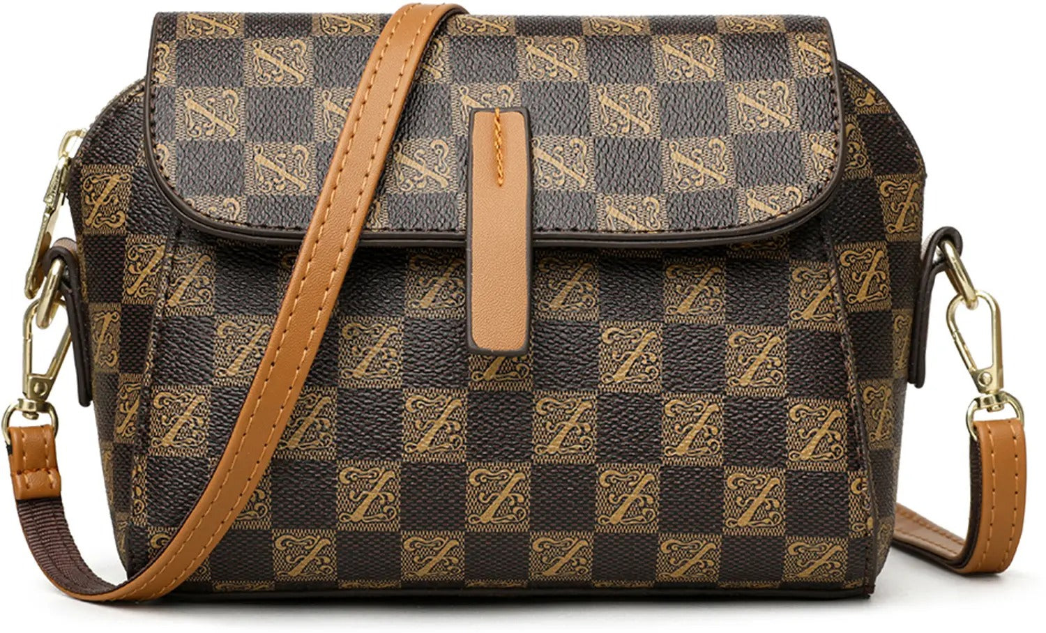 Monogram Check Crossbody Sling Bag — Stylish Everyday Mini Purse